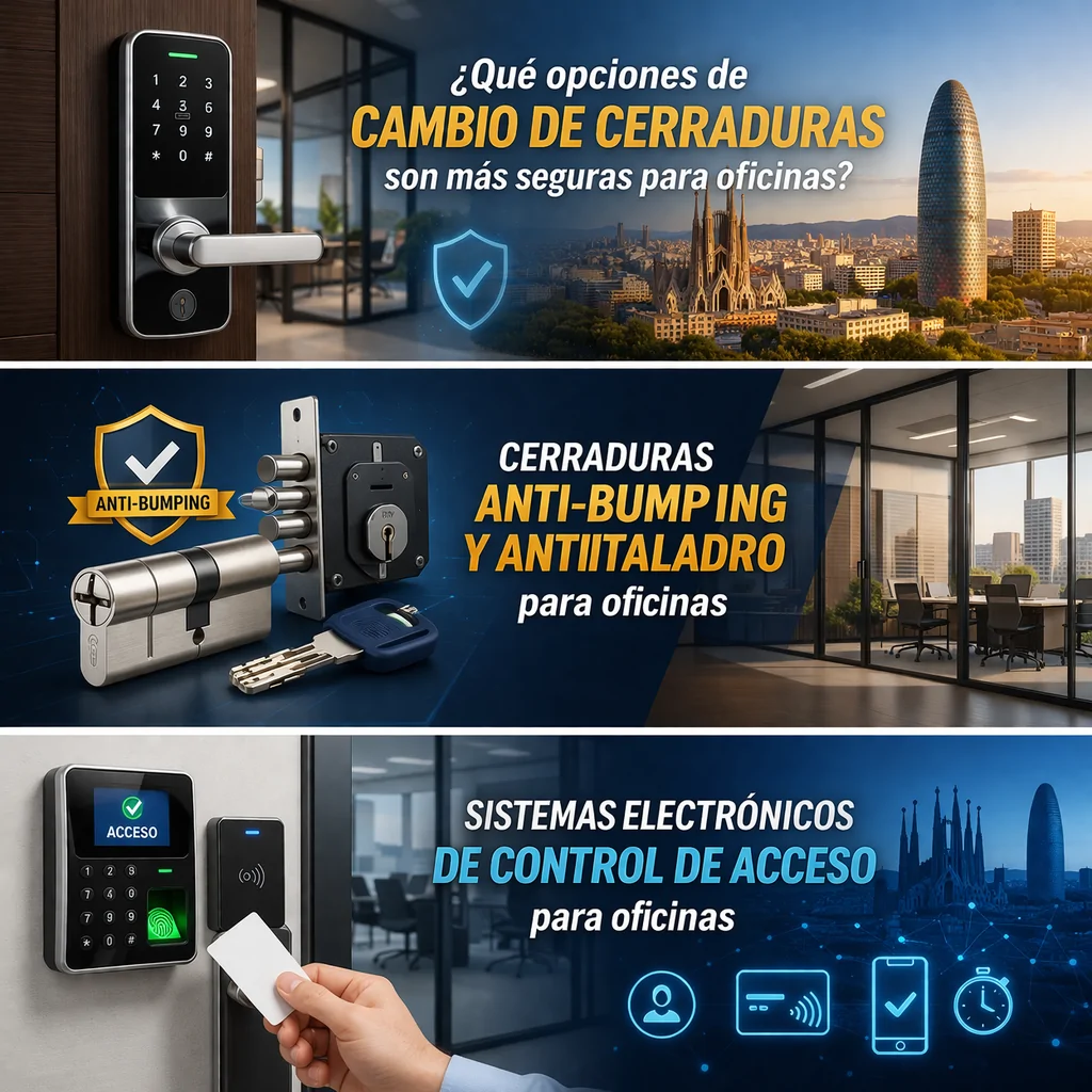 Que opciones de cambio de cerraduras son mas seguras para oficinas - &iquest;Qu&eacute; opciones de cambio de cerraduras son m&aacute;s seguras para oficinas en Barcelona?