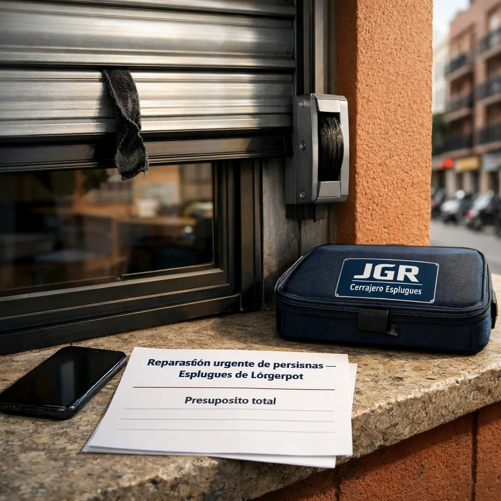 Persiana atascada, presupuesto y herramientas; Donde puedo contratar una reparacion urgente de persianas en Esplugues de Llobregat